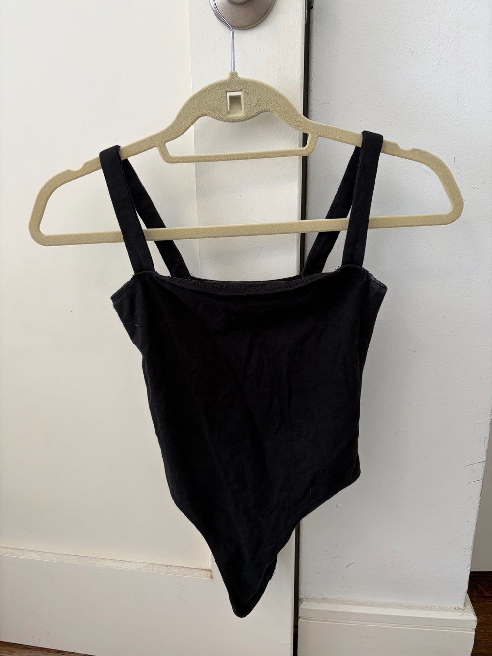 Black Square Neck Bodysuit